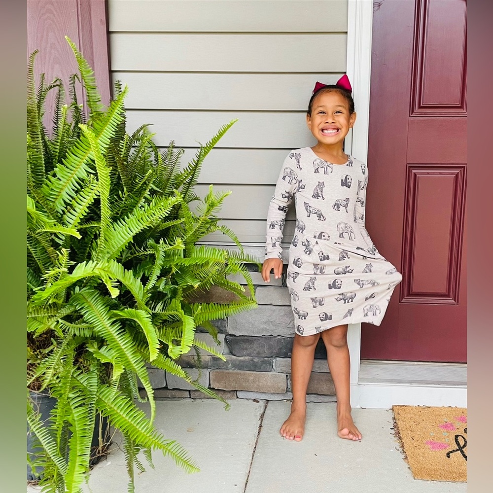 H&M safari animal print girl dress